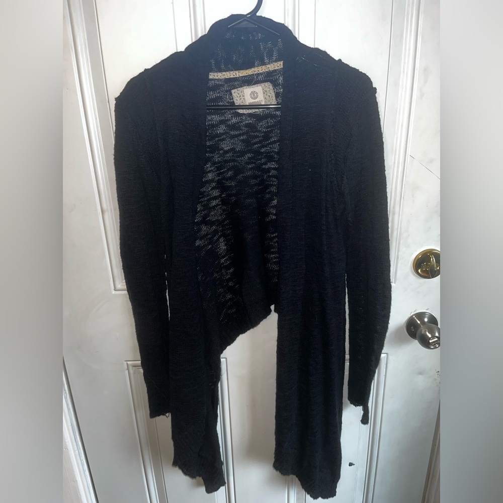 Element | Black Knit Waterfall Cardigan